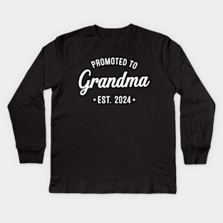 New Grandma - Promoted to grandma est. 2024 Kids Long Sleeve T-Shirt